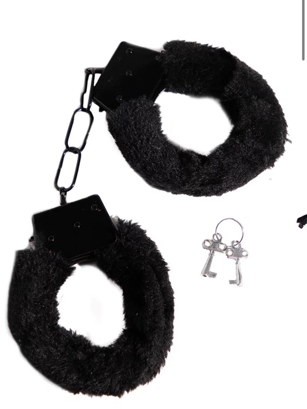Yandy Black Faux Fur Handcuffs with Keys
